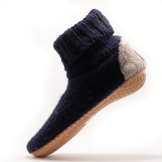 Felted Wool Slipper Shoes with Rubber Soles