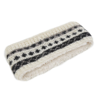 Hand Knit Wool Fleece Lined Head Band Ear Warmer