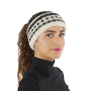 Hand Knit Wool Fleece Lined Head Band Ear Warmer