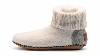 Knitted Fleece Lined Wool Slipper Boot Rubber Soles Men Women