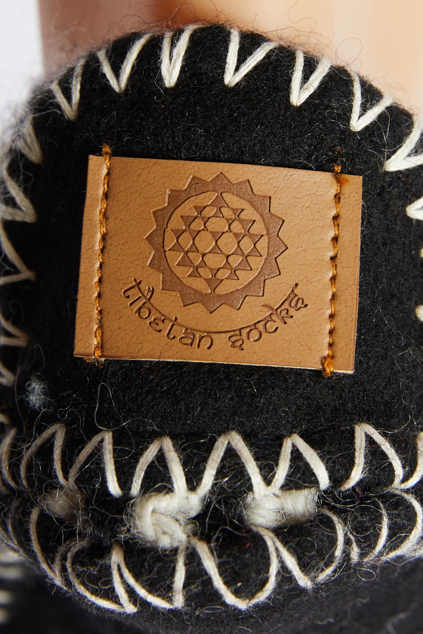 Hand Knit Wool Fleece Lined Ankle Length Slipper Socks - Tibetan Socks